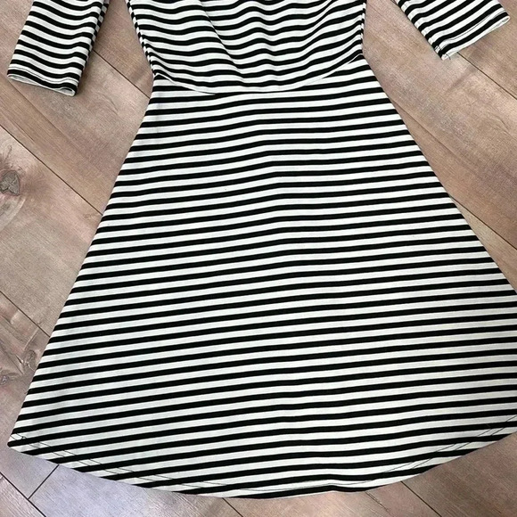 NWT PIXLEY Stitch Fix Kathy Fit & Flare Striped Dress Black/White Sz S - Picture 4 of 9